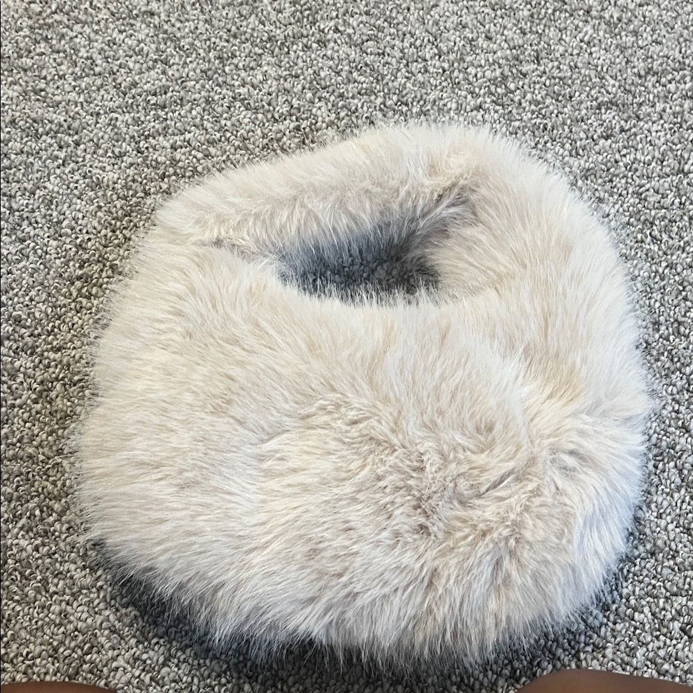 Faux Fur Cream Handbag